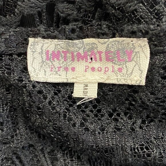 INTIMATELY Free People Women Peekaboo Dress Size XS Black Cap Sleeve Crocheted - Picture 13 of 13